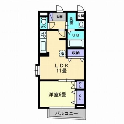 AXS松前(1LDK/8階)の間取り写真