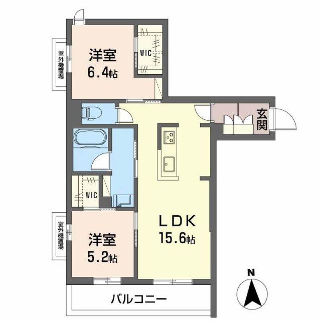 ソムニウム ドムス 南茨木(2LDK/3階)の間取り写真