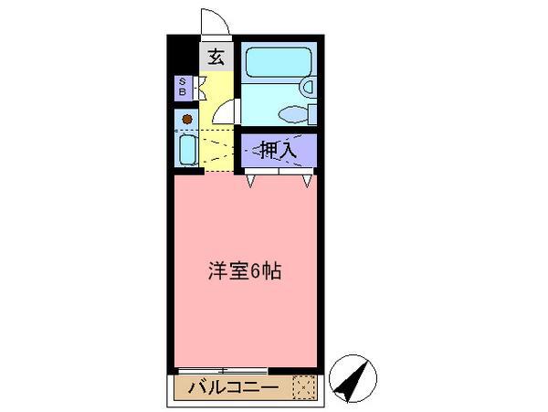 梅田ハイム(ワンルーム/1階)の間取り写真