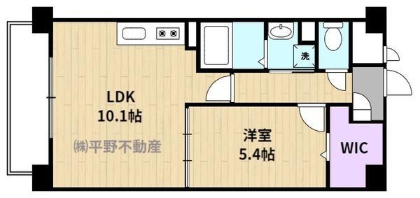 ラフレシーサ医大通(1LDK/9階)の間取り写真