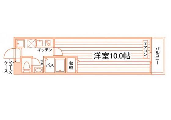 ST.LEONE番町(1K/3階)の間取り写真