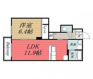 ワイズスクエアA(1LDK/1階)の間取り写真