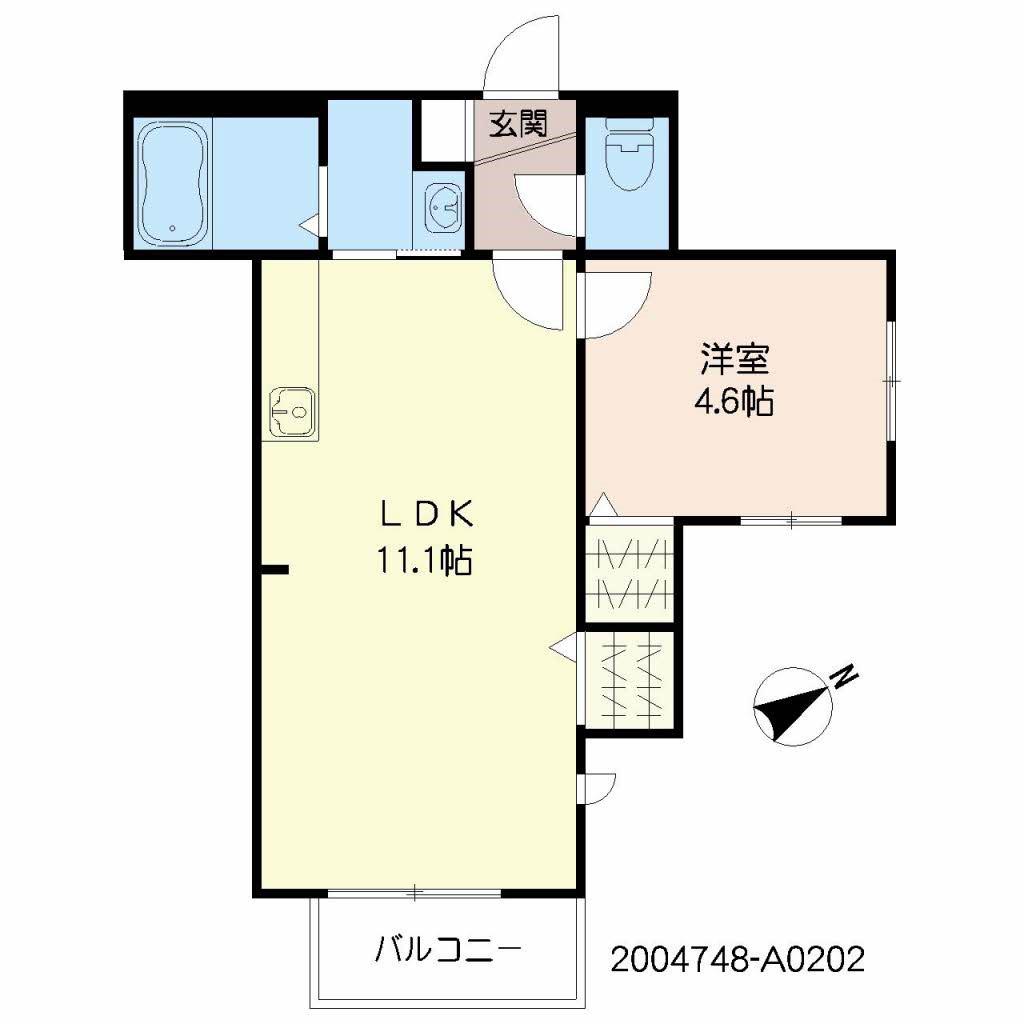 カーサデラタルタルーガ(1LDK/2階)の間取り写真