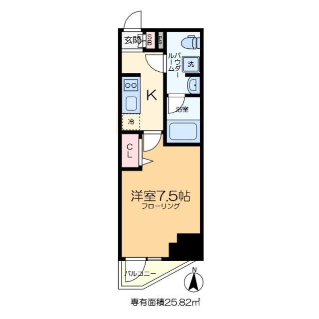 RELUXIA亀有(1K/9階)の間取り写真