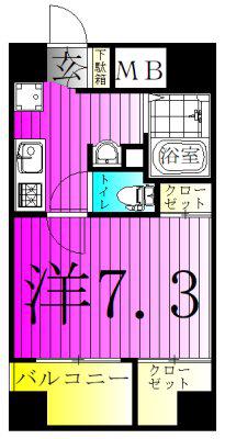 S-FORT 柏(1K/4階)の間取り写真