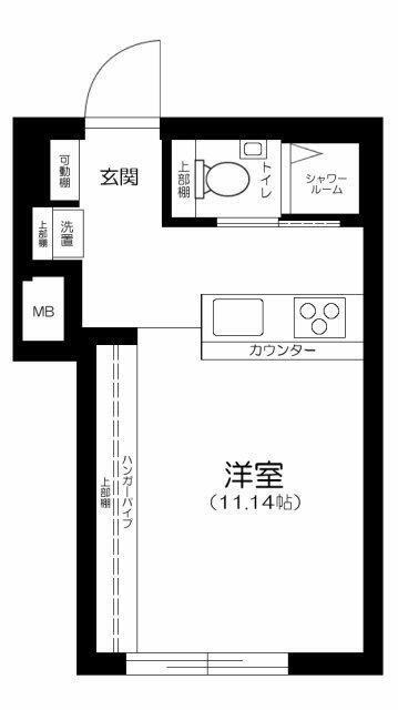新宿早稲田レーベル(1K/2階)の間取り写真
