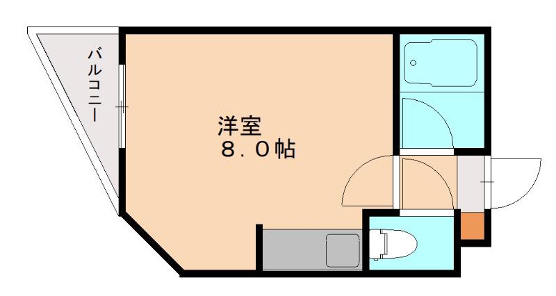 プラネット都府楼(ワンルーム/1階)の間取り写真