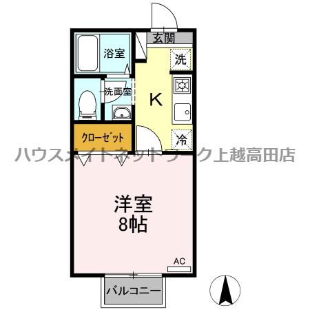 セジュールNK A棟(1K/1階)の間取り写真