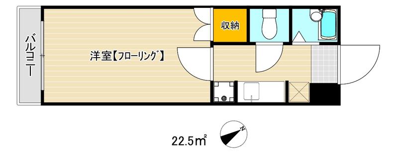 ロワールハイツ(1K/2階)の間取り写真