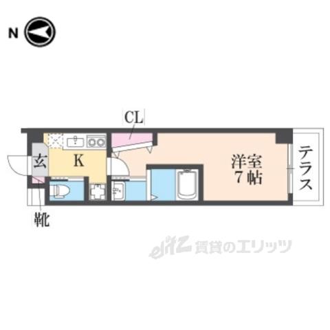 イープレイス武庫之荘(1K/4階)の間取り写真