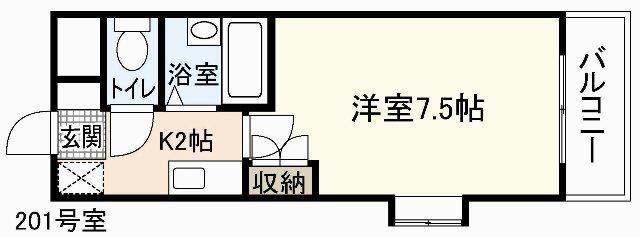 第3コーポ古屋(1K/2階)の間取り写真