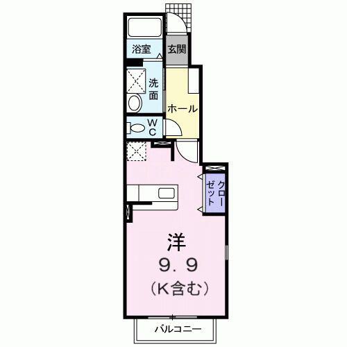 サンライズ春日町(ワンルーム/1階)の間取り写真