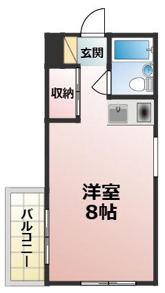 スタンドアップ鴫野(ワンルーム/4階)の間取り写真