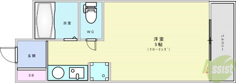 第8東昌ハイツ(ワンルーム/2階)の間取り写真