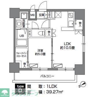 カスタリア三ノ輪(1LDK/12階)の間取り写真