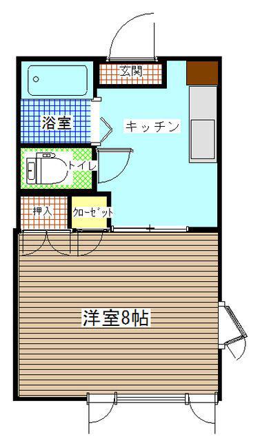 エスポワールI(1K/1階)の間取り写真