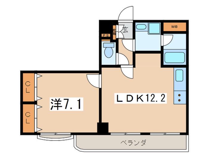 ロイヤルドレイク(1LDK/2階)の間取り写真