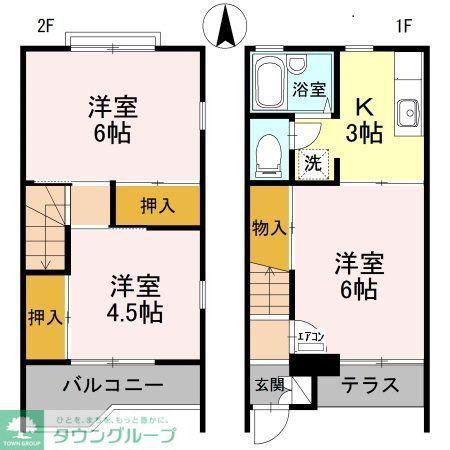 サーパス・21B(2DK/2階)の間取り写真