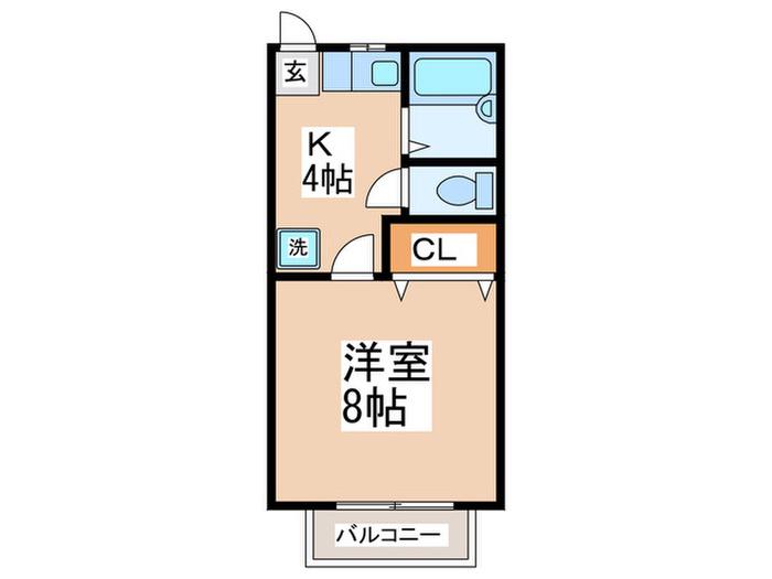 プチメゾン杉田(1K/2階)の間取り写真
