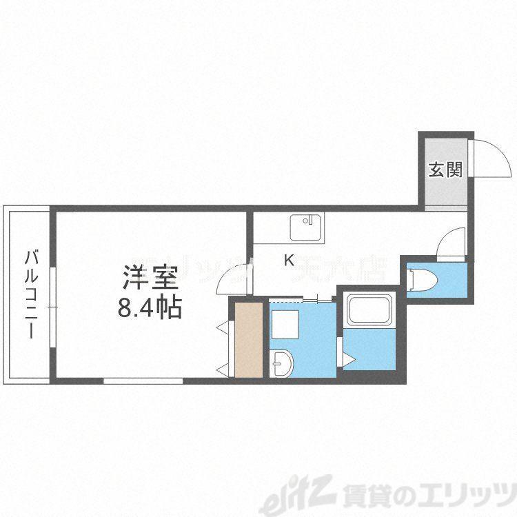 フジパレス大桐サウス(1K/3階)の間取り写真