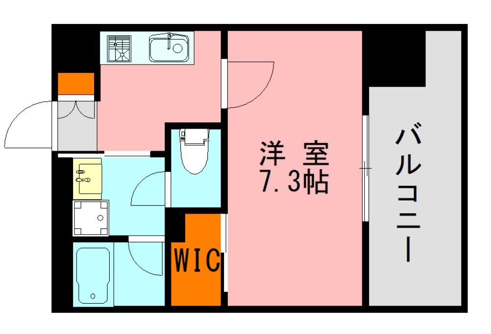 LANDICM322(1K/7階)の間取り写真