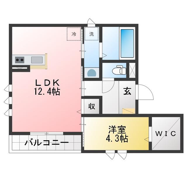 FONTANA DORO(1LDK/2階)の間取り写真
