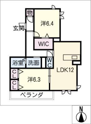 メゾン共栄(2LDK/3階)の間取り写真