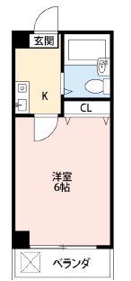 ROOK赤堤(1K/3階)の間取り写真