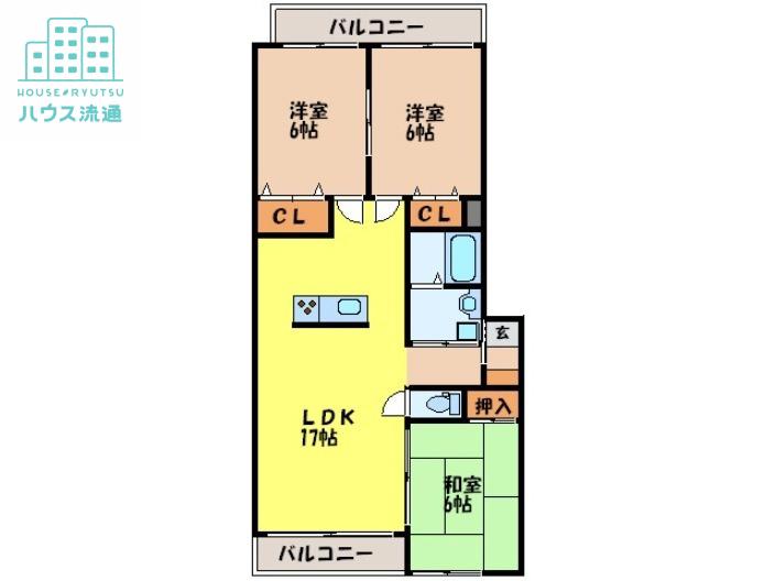 小鳥の杜III(3LDK/2階)の間取り写真
