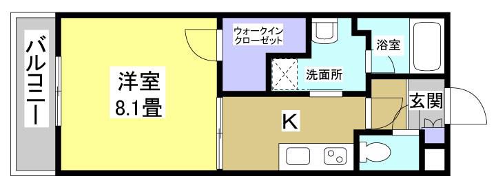 CHIVES(1K/2階)の間取り写真