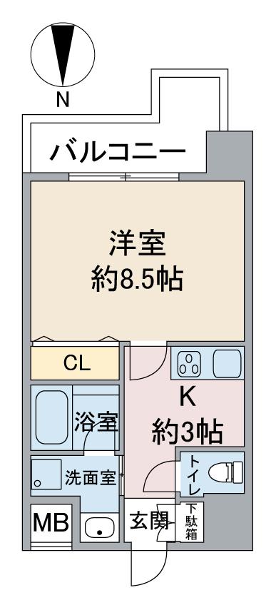 ブルーガーデン紫苑(1K/4階)の間取り写真