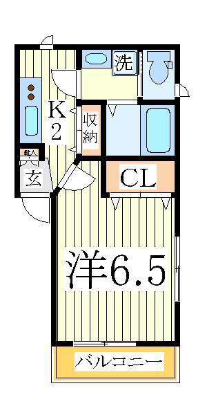 AK IX(1K/1階)の間取り写真