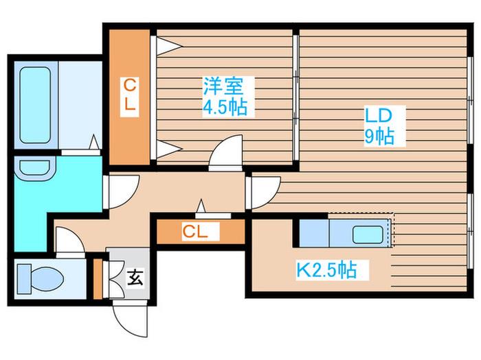 松下ビル(1LDK/1階)の間取り写真