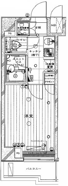 ルーブル蒲田南参番館(1K/2階)の間取り写真