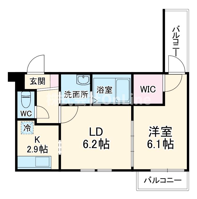 フジパレス若江岩田(1LDK/3階)の間取り写真