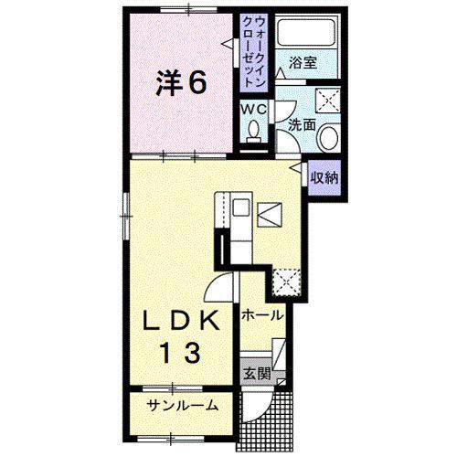ラヴィベール田原台(1LDK/1階)の間取り写真