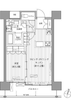 ヒューリックレジデンス千葉中央(1LDK/6階)の間取り写真