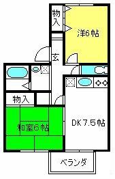 WINGZ(2DK/1階)の間取り写真