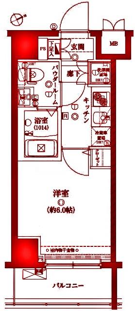 レアライズ川崎(1K/5階)の間取り写真