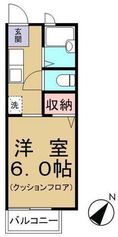 グランディール葵(1K/2階)の間取り写真