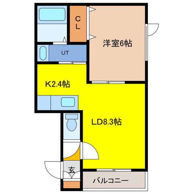 LOUVET V(1LDK/1階)の間取り写真
