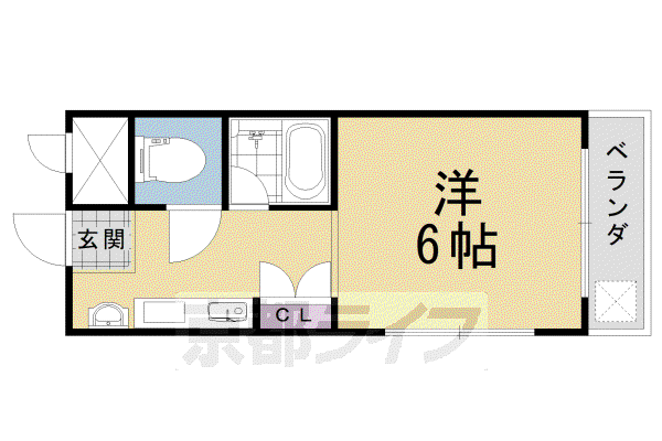 サニーハイツ長岡(1K/4階)の間取り写真