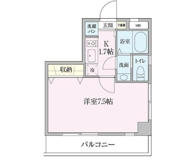 リンクフィールド中野(1K/5階)の間取り写真