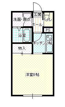 シャトル藤(1K/1階)の間取り写真