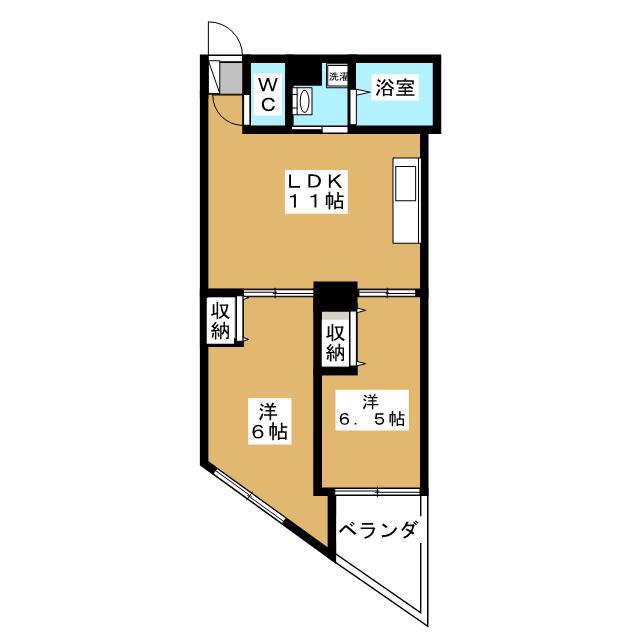 ファーストレジデンス(2LDK/6階)の間取り写真