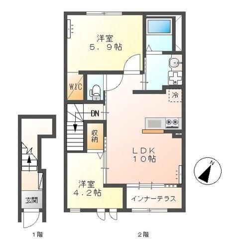 カノープス(2LDK/2階)の間取り写真