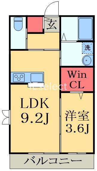 メゾン・ド・ランジュ・ルージュ(1LDK/2階)の間取り写真