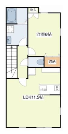 メゾンルーエ(1LDK/2階)の間取り写真