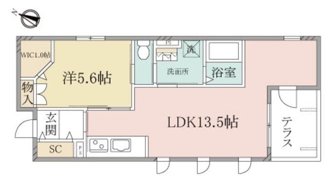 ヘーベルヴィレッジ高砂壱番館(1LDK/2階)の間取り写真