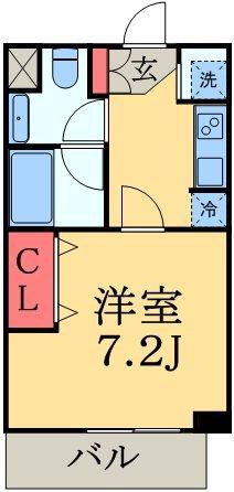 パークアクシス千葉新町(1K/10階)の間取り写真